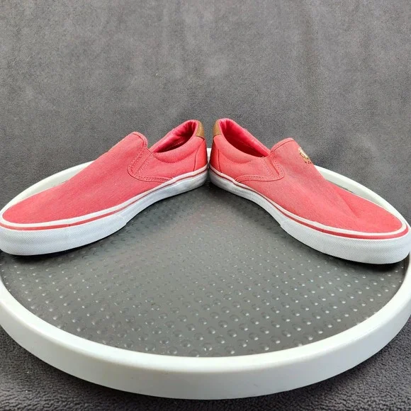 Polo Ralph Lauren Thompson Sneakers Mens Size 9D Red Canvas Slip On Casual NEW